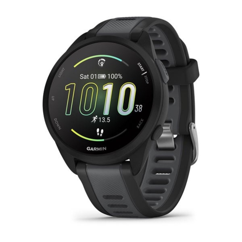 Jual Jam Tangan Lari Pria Garmin Forerunner 165 Black - Slate Gray Original 010-02863-Aa - v3.ncrsport.com