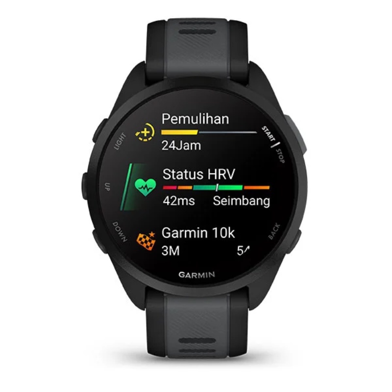 Jual Jam Tangan Lari Pria Garmin Forerunner 165 Black - Slate Gray Original 010-02863-Aa - v3.ncrsport.com