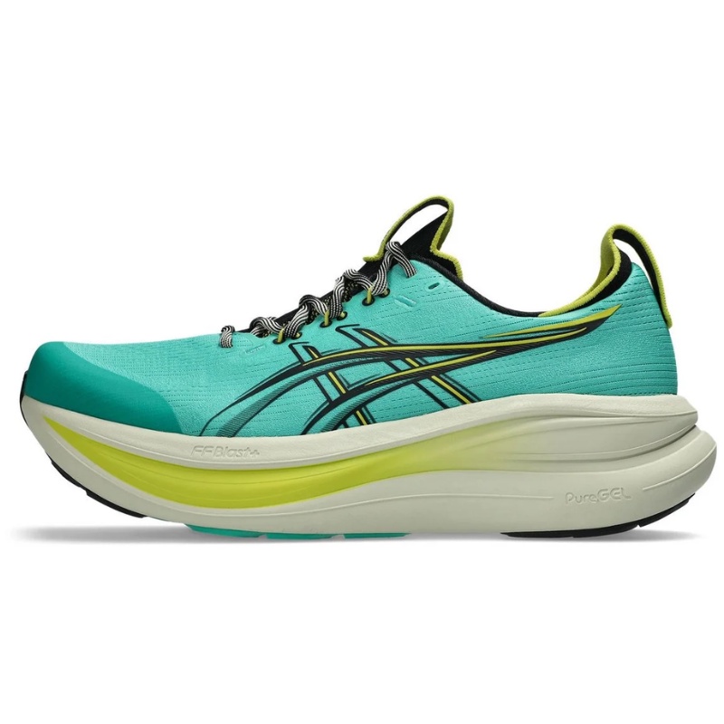 Jual Sepatu Lari Asics Gel-Nimbus 28 Tr Aurora Green-Black Original 1011C216.300 - v3.ncrsport.com