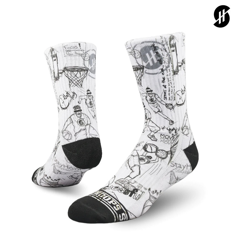 Jual Kaos Kaki Basket Stay Hoops Sketching Socks White Original 11457010 - v3.ncrsport.com