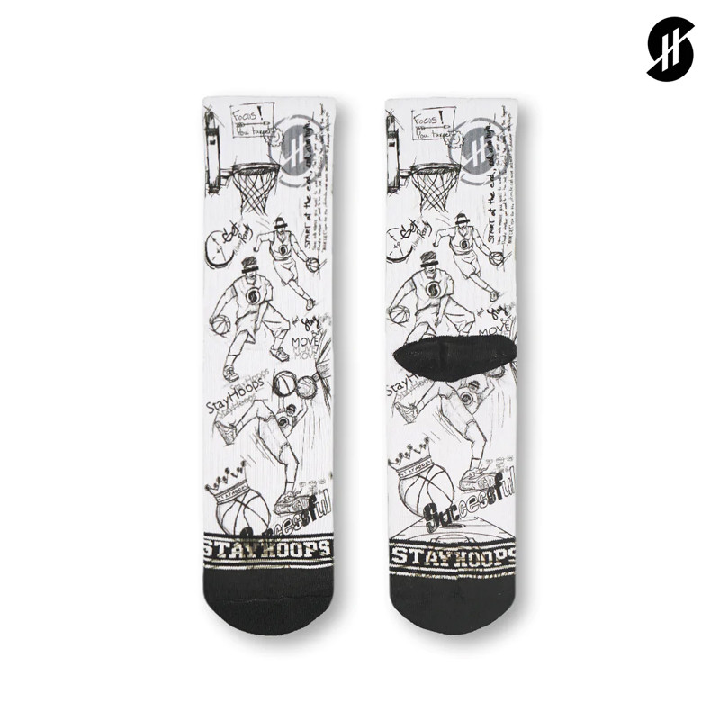 Jual Kaos Kaki Basket Stay Hoops Sketching Socks White Original 11457010 - v3.ncrsport.com