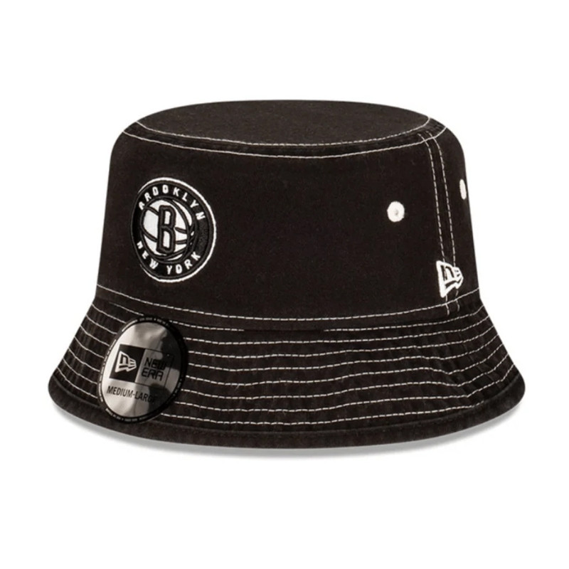 Jual Topi Sneakers New Era Brooklyn Nets Contrast Stitch Bucket Cap Black Original 12891399 - v3.ncrsport.com