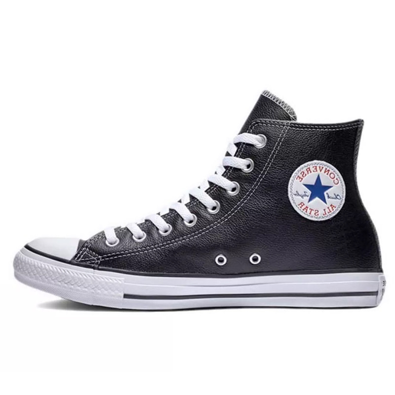 Jual Sepatu Sneakers Converse Chuck Taylor All Star Leather Hi Black Original 132170C - v3.ncrsport.com