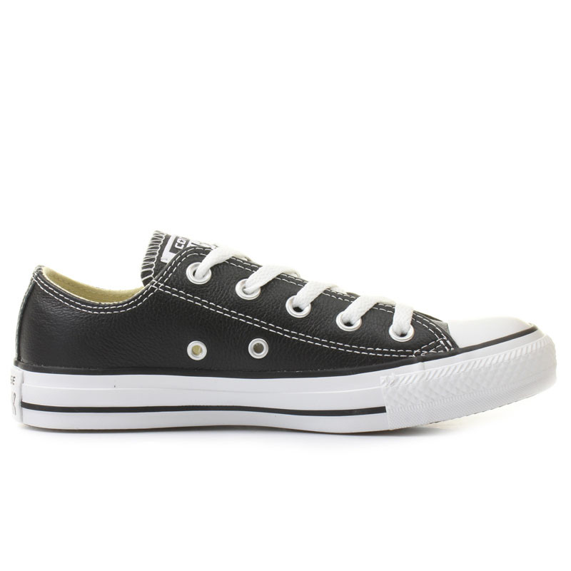 Jual Sepatu Sneakers Converse Chuck Taylor All Star Leather Low Black Original 132174C - v3.ncrsport.com