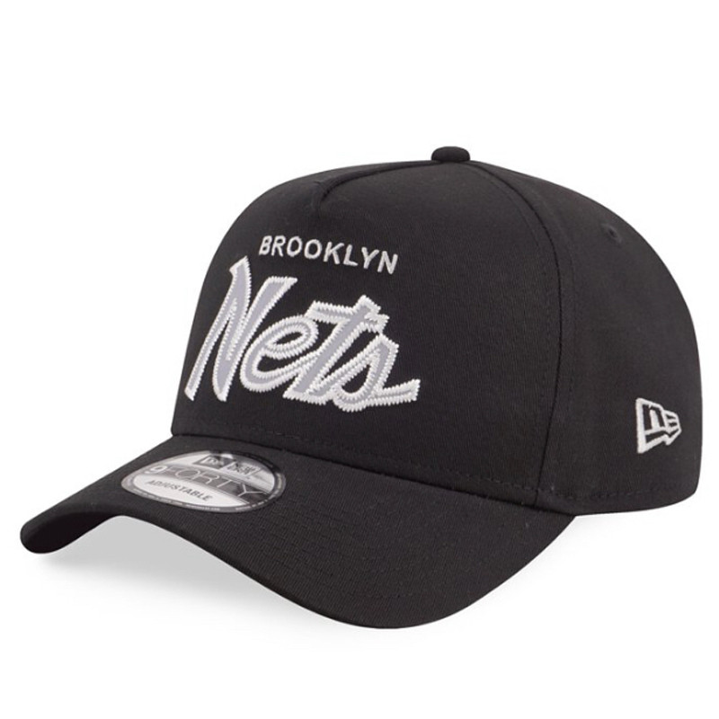 Jual Topi Basket New Era 940 A-Frame Nba Scripts Brooklyn Nets Cap Black Original 13335834 - v3.ncrsport.com