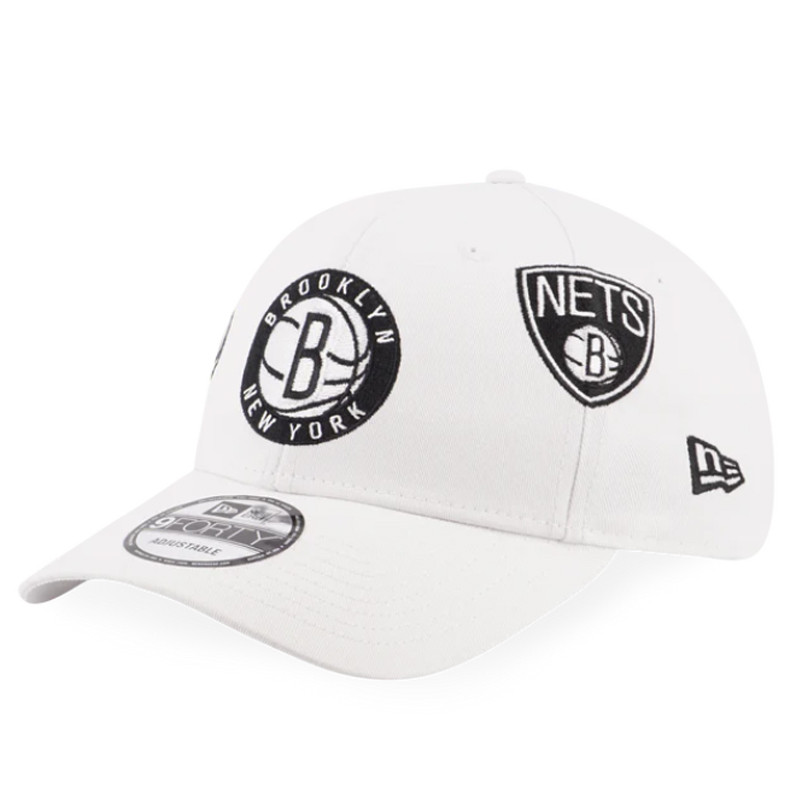 Jual Topi Basket New Era Brooklyn Nets League Multi Logos 9Forty Cap White Original 13335880 - v3.ncrsport.com