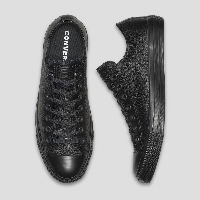 Jual Sepatu Sneakers Converse Chuck Taylor All Star Leather Low Black Original 135253C - v3.ncrsport.com