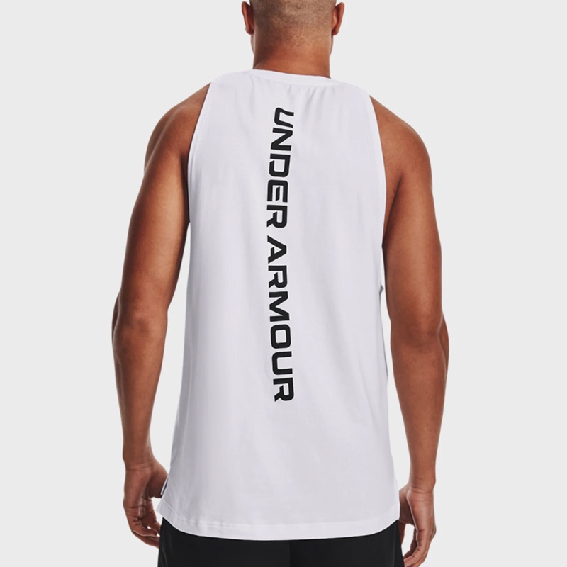 Jual Baju Basket Under Armour Baseline Cotton Tank White Original 1361901-100 - v3.ncrsport.com