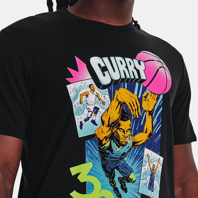 Jual Baju Basket Under Armour Curry Comic Book Short Sleeve Tee Black Original 1372839-001 - v3.ncrsport.com