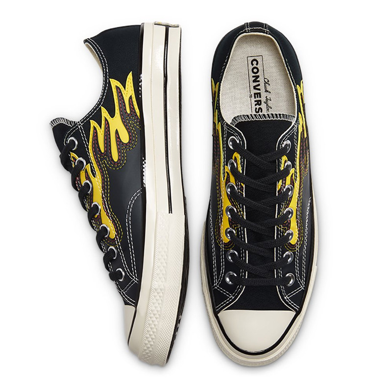Jual Sepatu Sneakers Converse Chuck Taylor All Star 70 Archive Flame Overlay Black Speed Yellow Original 168701C - v3.ncrsport.com