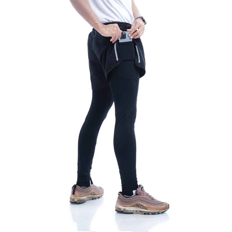 Jual Celana Lari Tiento 2In1 Short Pants Long Legging Black Original 2In1-34P-Run-Xcel-Black- - v3.ncrsport.com