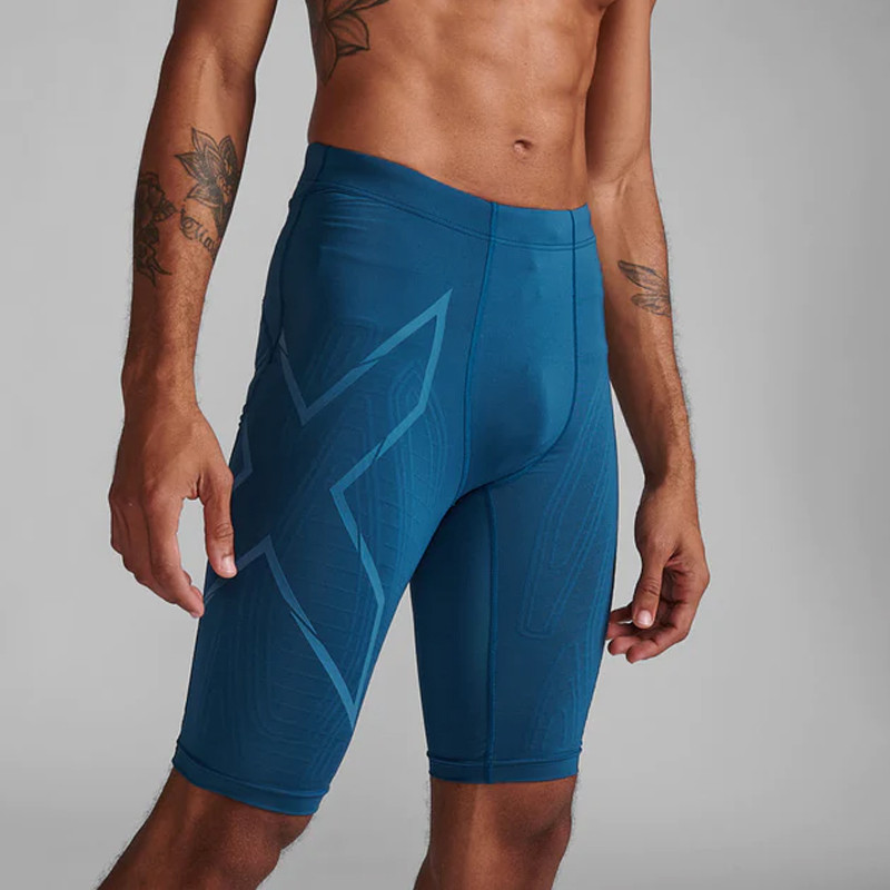 Beli Celana Lari 2Xu Light Speed Compression Shorts Blue Original 2Xuma5331Bmm