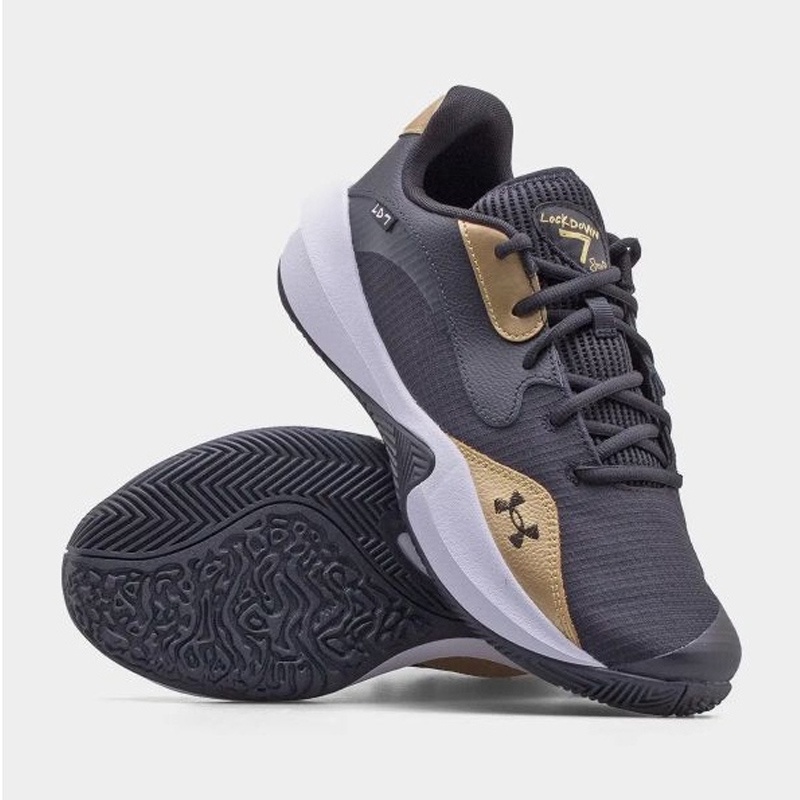 Jual Sepatu Basket Under Armour Ua Lockdown 7 Low Black Gold Original 3027646-001 - v3.ncrsport.com