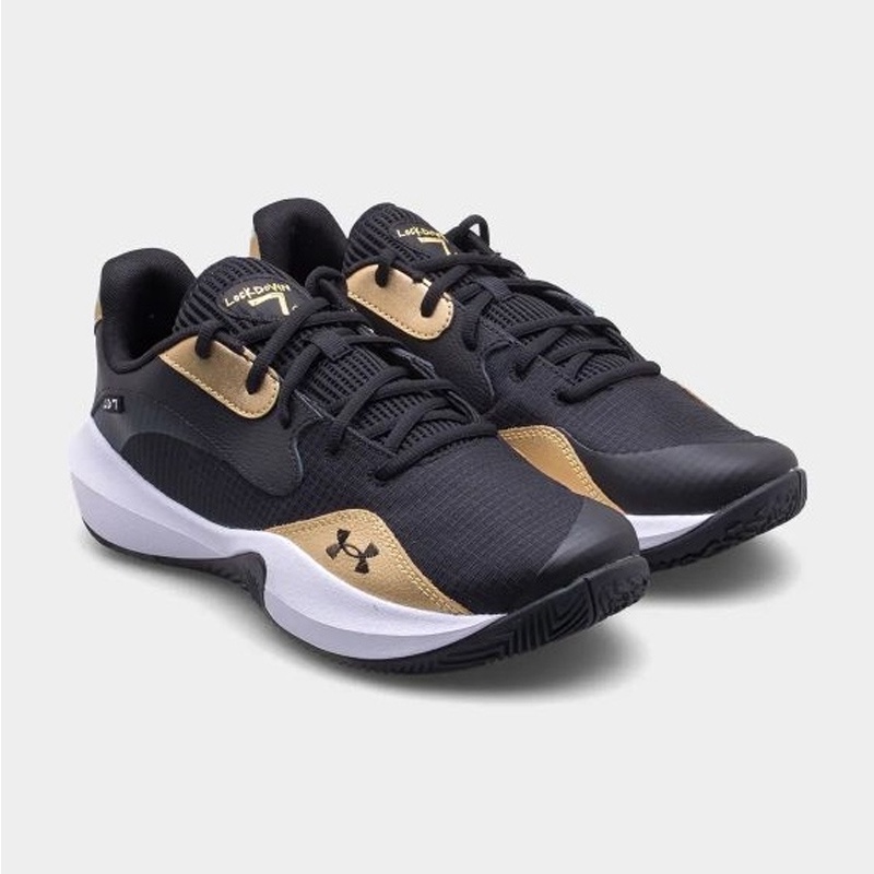 Jual Sepatu Basket Under Armour Ua Lockdown 7 Low Black Gold Original 3027646-001 - v3.ncrsport.com