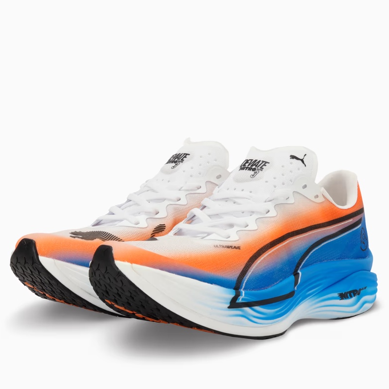 Jual Sepatu Lari Puma Deviate Nitro Elite 3 Ekiden Puma White - Heat Fire - Puma Black Original 313420-01 - v3.ncrsport.com