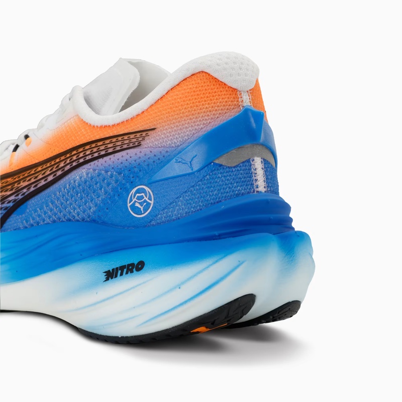 Jual Sepatu Lari Puma Deviate Nitro 3 Ekiden Puma White - Heat Fire - Puma Black Original 313422-01 - v3.ncrsport.com