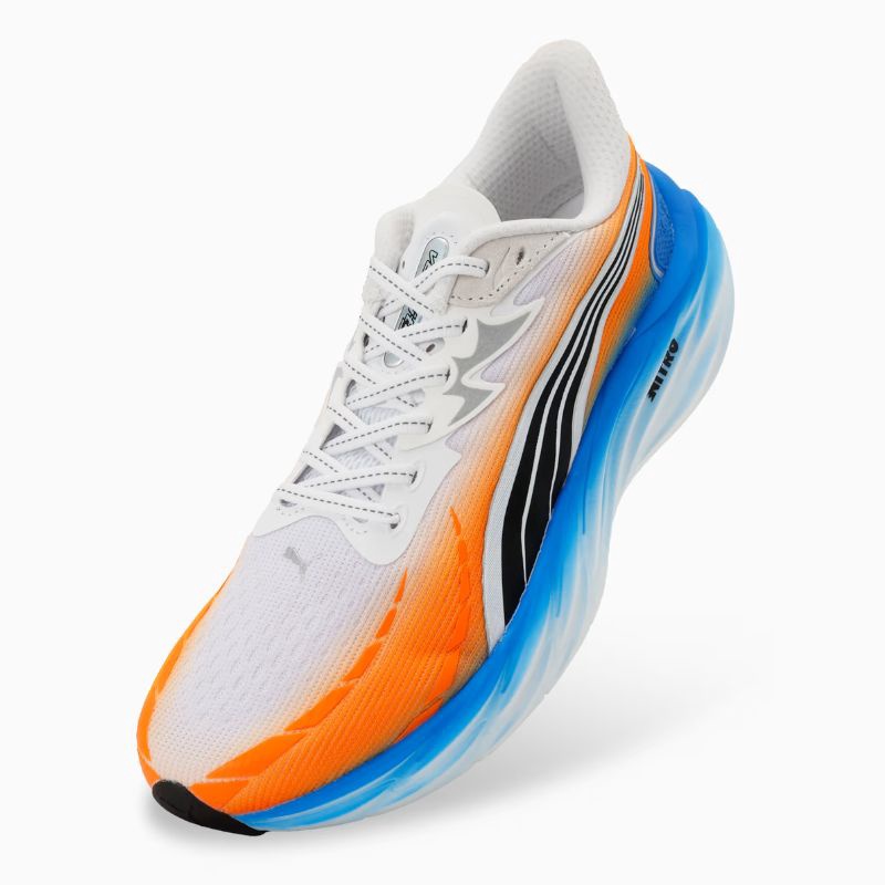 Jual Sepatu Lari Puma Velocity Nitro Ekiden Puma White-Heat Fire-Ultra Blue Original 313424-01 - v3.ncrsport.com