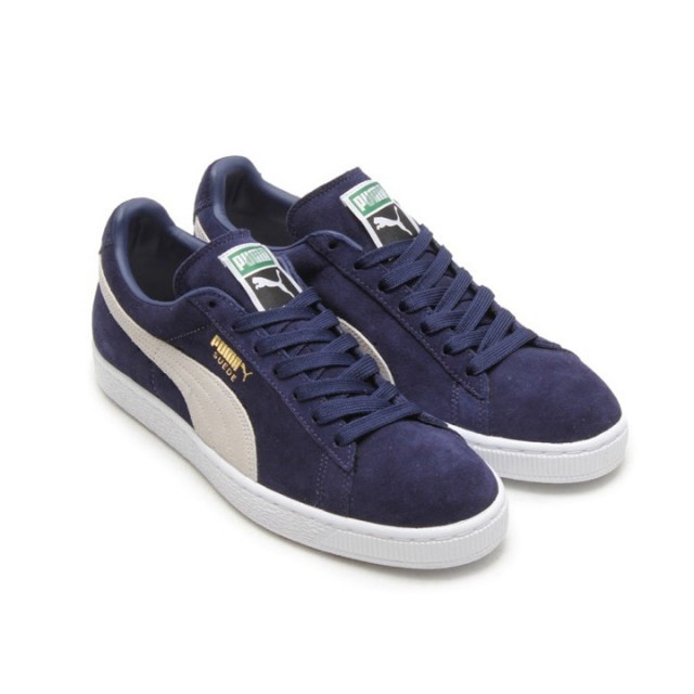 Jual Sepatu Sneakers Puma Suede Classic White Navy Original 356568-51 - v3.ncrsport.com