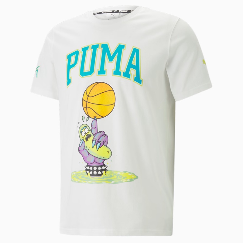 Jual Baju Basket Puma X Rick And Morty Pickle Rick Tee White Original 53709701 - v3.ncrsport.com