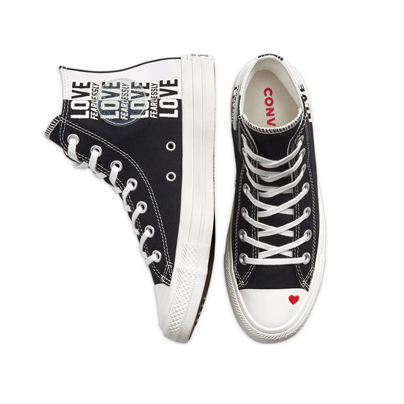 Jual Sepatu Sneakers Wanita Converse Wmns Chuck Taylor All Star Love Fearlessly High Top Black Original 567309C - v3.ncrsport.com