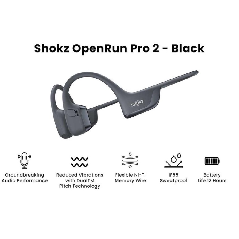 Jual Peralatan Lari Shokz Openrun Pro 2 Black Original 8100015429 - v3.ncrsport.com
