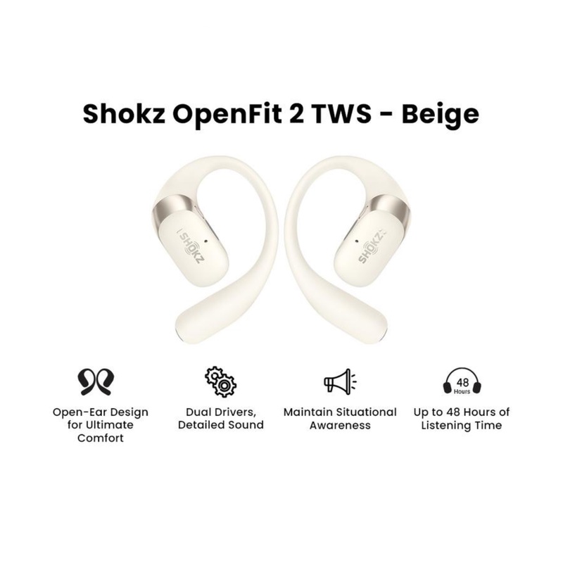 Jual Peralatan Lari Shokz Openfit 2 Beige Original 8100018598 - v3.ncrsport.com