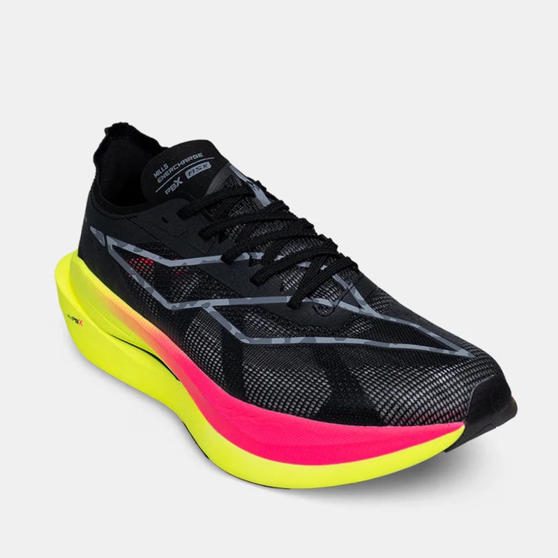 Jual Sepatu Lari Mills Enercharge M1 Black - Yellow - Magenta Original 9105307 - v3.ncrsport.com