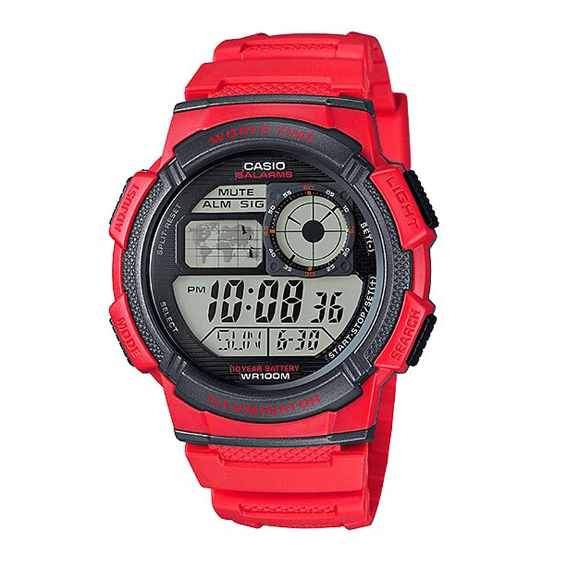 Jual Jam Tangan Training Pria Casio Water Resistance 100M Red Resin Band Red Original Ae-1000W-4Avdf - v3.ncrsport.com