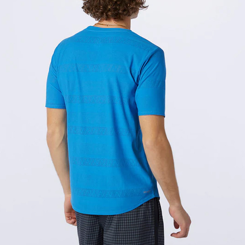 Jual Baju Lari New Balance Round Neck Pullover Sports Short Sleeve Blue Original Amt13277 - v3.ncrsport.com