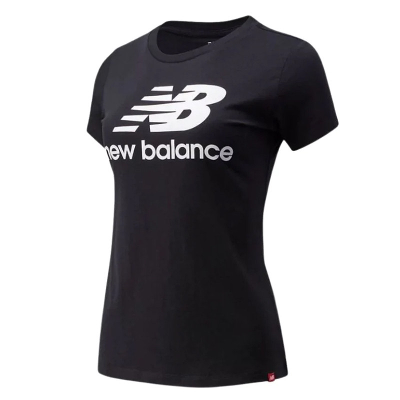 Jual Baju Lari Wanita New Balance Wmns Essentials Stacked Logo Tee Black Original Awt91546 - v3.ncrsport.com