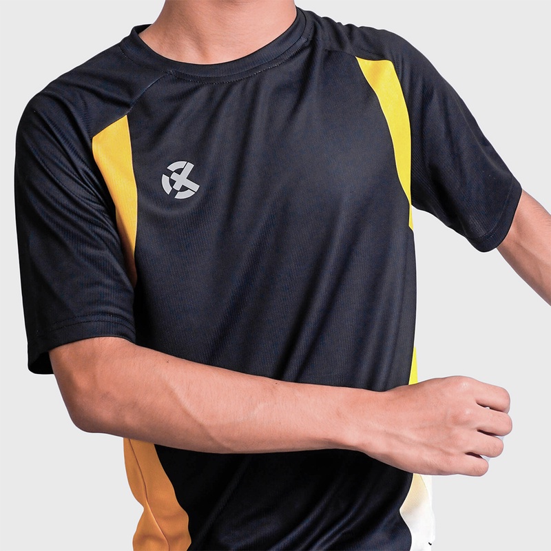 Jual Baju Lari Rechampx Race Short Sleeves Top Black Yellow Original Cx-R030214-701 - v3.ncrsport.com