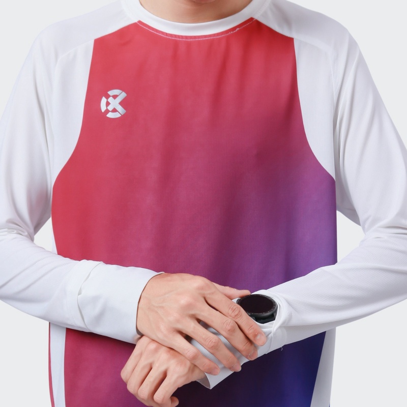 Jual Baju Lari Rechampx Race Long Sleeves Top White - Red - Blue Original Cx-R040114-614 - v3.ncrsport.com