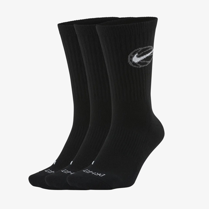 Jual Kaos Kaki Basket Nike 3Pk Everyday Crew Basketball Socks Black Original Da2123-010 - v3.ncrsport.com