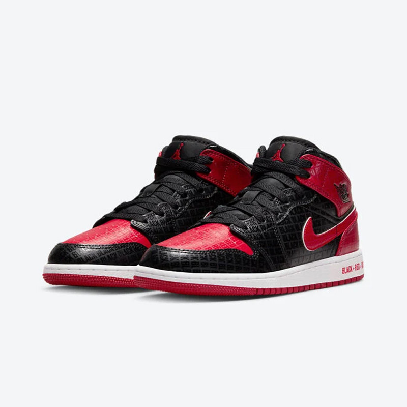 Jual Sepatu Sneakers Anak Air Jordan Aj 1 Mid Gs Bred Text Black Red Original Dm9650-001 - v3.ncrsport.com