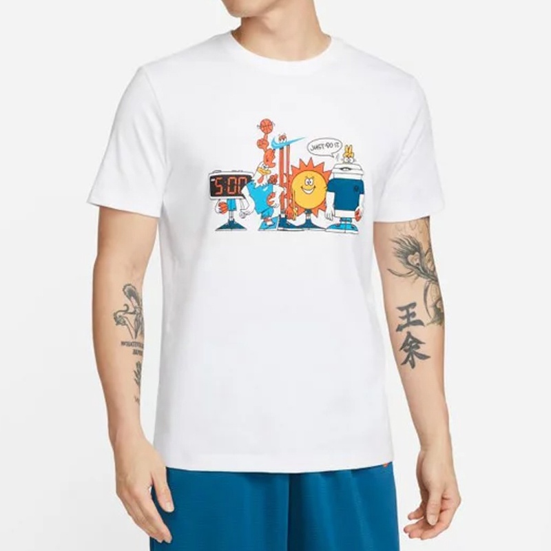 Jual Baju Basket Nike 5Am Art Print Crew-Neck Tee White Original Dn3004-100 - v3.ncrsport.com