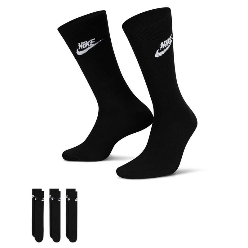 Jual Kaos Kaki Sneakers Nike 3Pk Sportswear Everyday Essential Crew Socks Black Original Dx5025-010 - v3.ncrsport.com