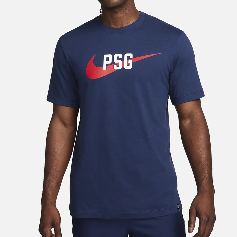 Jual Baju Sneakers Nike Paris Saint-Germain Swoosh Tee Midnight Navy Original Fd1040-410 - v3.ncrsport.com