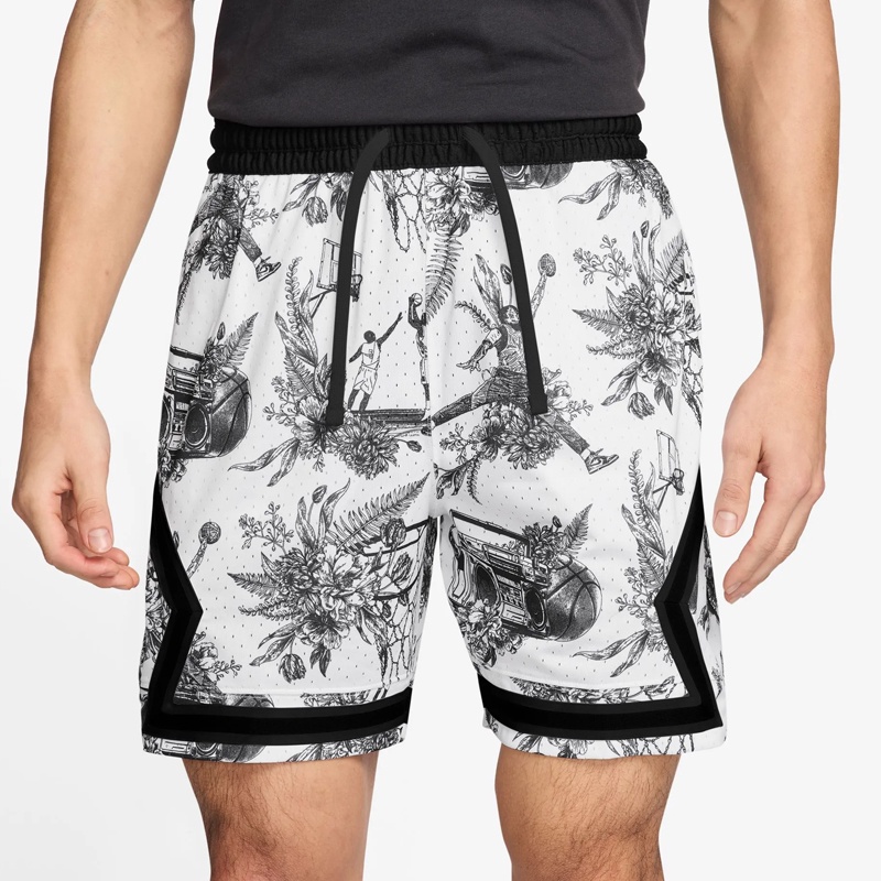 Jual Celana Basket Air Jordan Dri-Fit Printed Diamond Shorts Black White Original Fv8614-100 - v3.ncrsport.com