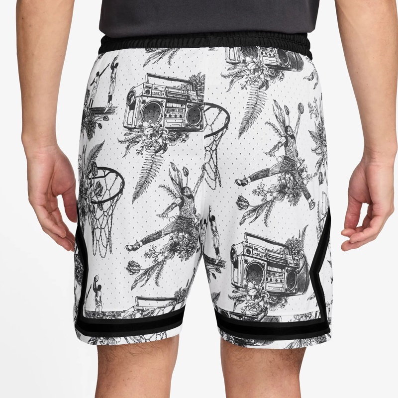 Jual Celana Basket Air Jordan Dri-Fit Printed Diamond Shorts Black White Original Fv8614-100 - v3.ncrsport.com