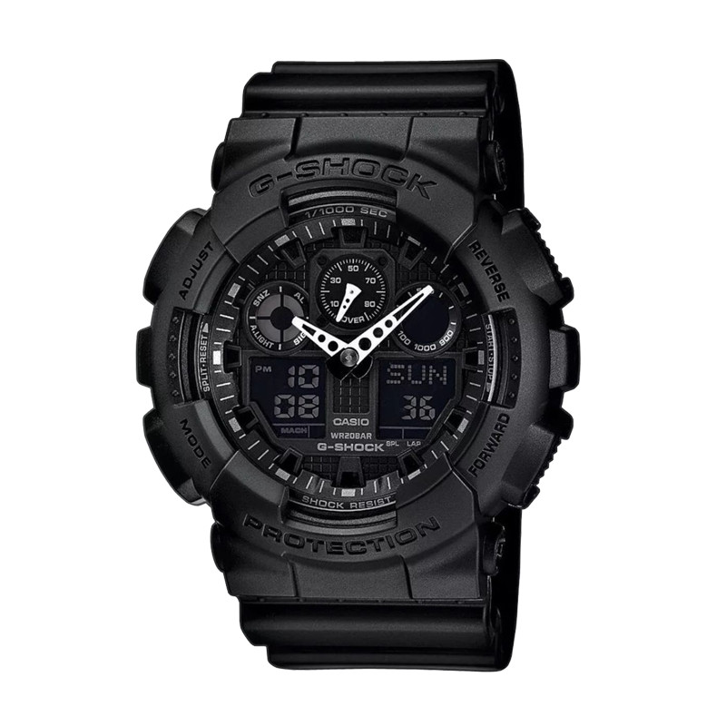 Jual Jam Tangan Training Pria Casio G-Shock Analog-Digital Resin Band 200M Water Resistant Black Original Ga-100-1A1Dr - v3.ncrsport.com