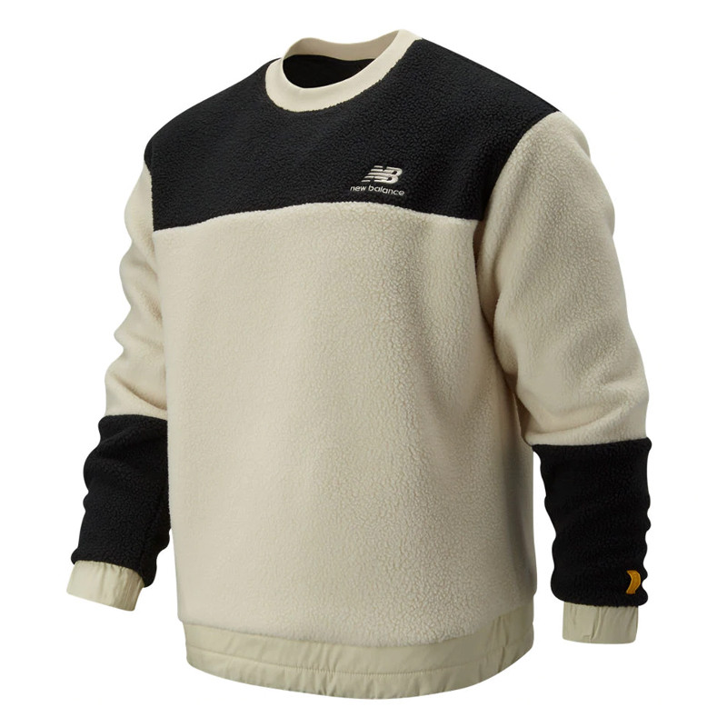 Jual Baju Sneakers New Balance Athletics Trail Blocked Sherpa Crew Beach Sand With Black Original Mt93699Be - v3.ncrsport.com