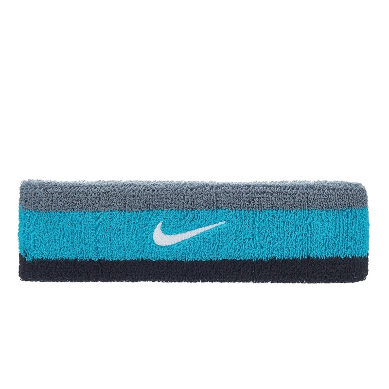 Jual Aksesoris Basket Nike Swoosh Headbands Grey Teal Original N.000.1544.017.Os - v3.ncrsport.com