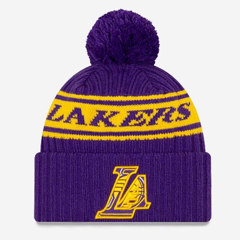 Jual Topi Basket New Era Nba Draft Los Angeles Lakers Pom Knit Beanie Purple Original Nra6014387400Posm - v3.ncrsport.com