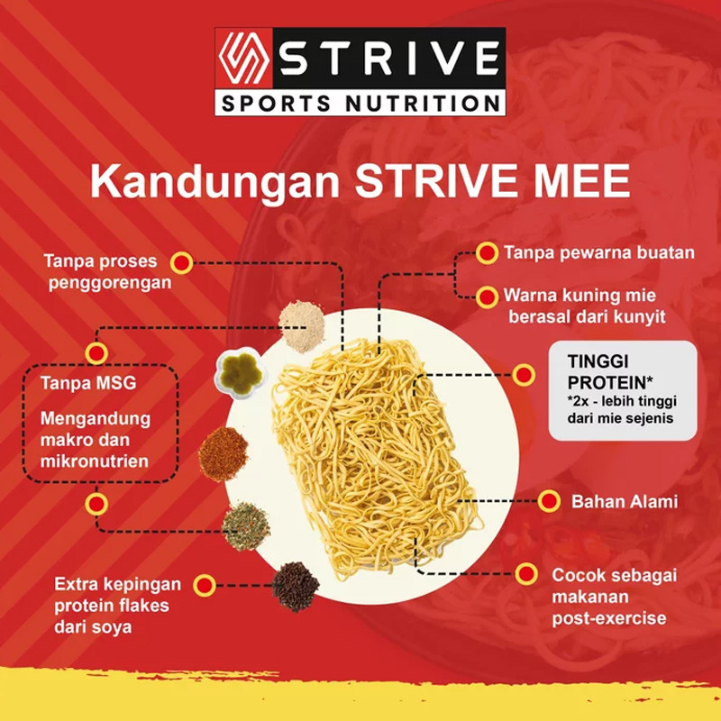 Jual Suplemen Lari Strive Mee - Mie Kuah Rasa Ayam Bawang (75Gr) Red Original Strivemie-Ayam - v3.ncrsport.com