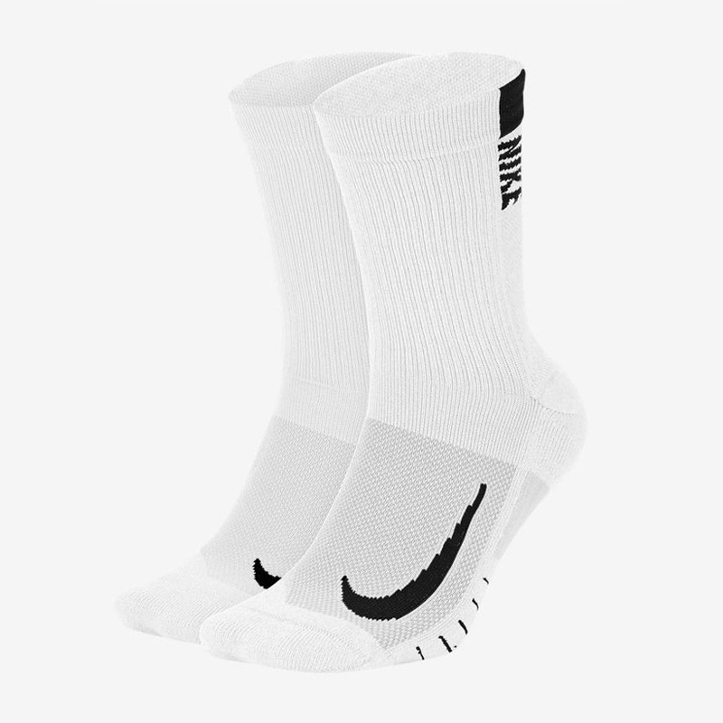 Beli Kaos Kaki Lari Nike Multiplier Crew Socks 2 Pairs White Black Original Sx7557-100