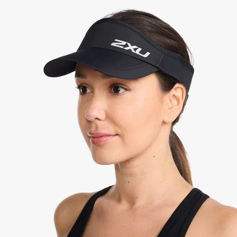 Beli Topi Lari 2Xu Run Visor Black Original Uq5686Fbk