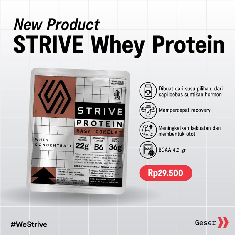 Jual Suplemen Lari Strive Whey Protein Cokelat Coklat Original Whey-Coklat - v3.ncrsport.com