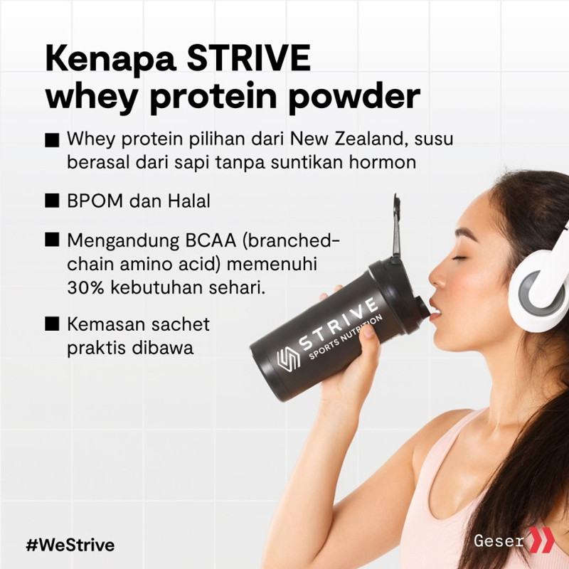 Jual Suplemen Lari Strive Whey Protein Cokelat Coklat Original Whey-Coklat - v3.ncrsport.com