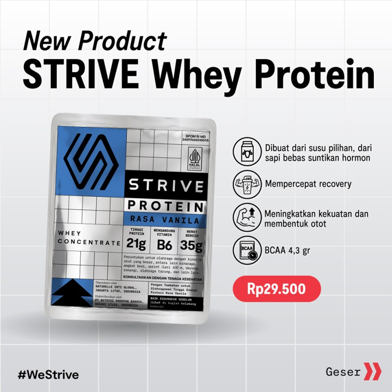 Jual Suplemen Lari Strive Whey Protein Vanila Vanila Original Whey-Vanila - v3.ncrsport.com