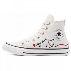 Beli Sepatu Sneakers Converse Valentine's Day Chuck Taylor All Star Hi Vintage White Original 171159C